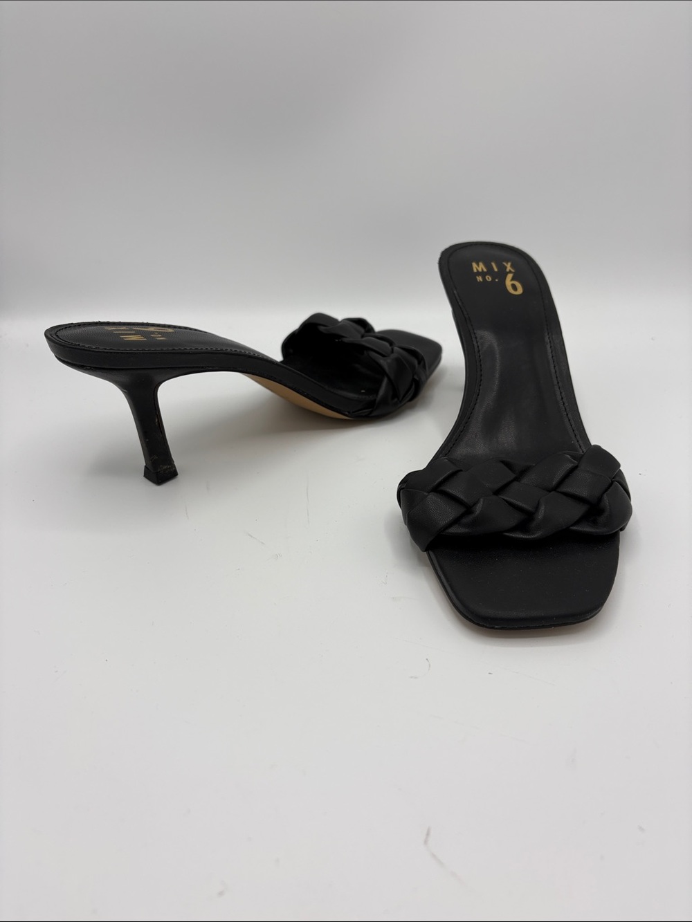 NEW! Mix No. 6 Elandra Black Braided Slide Sandal Heels - Size 8